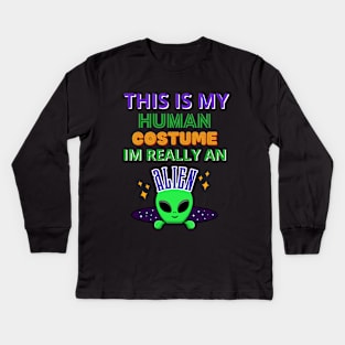 This Is My Human Costume Kids Long Sleeve T-Shirt